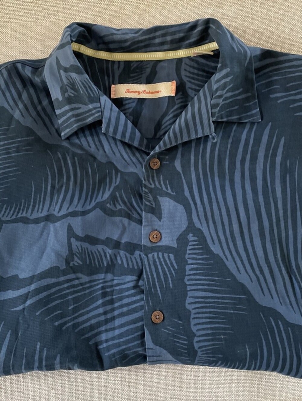 TOMMY BAHAMA HAWAIIAN SILK CAMP SHIRT BLUE XL